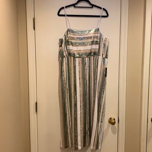 ELOQUII Striped Sequin Slip Dress